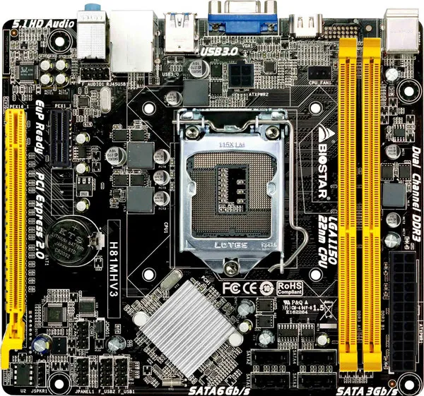 Biostar H81MHV3 DDR3 Motherboard For Intel 4th Gen view 2